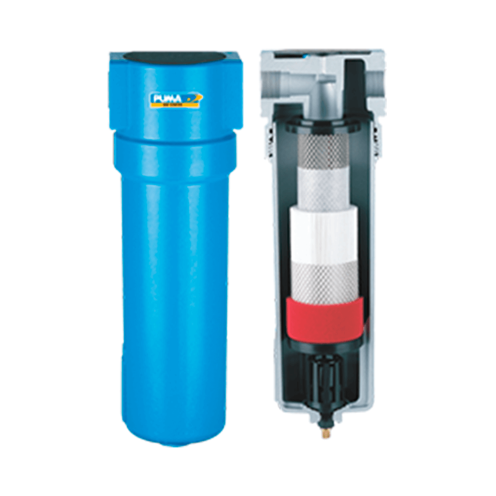 Filtro Coalescente de Ar Comprimido Industrial, Hospitalar e Odontológico Puma System Brasil.