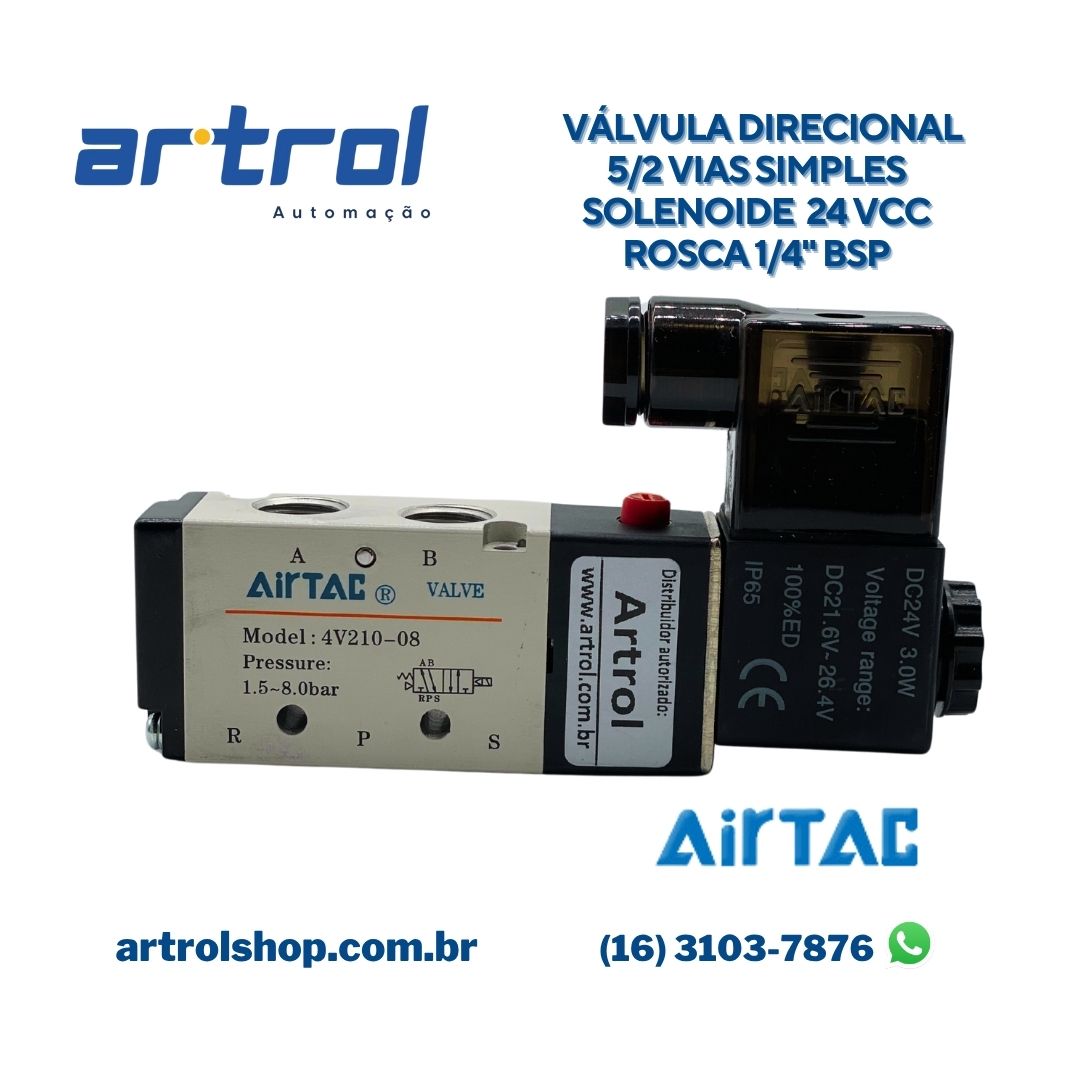 Válvula simples solenoide 1/4