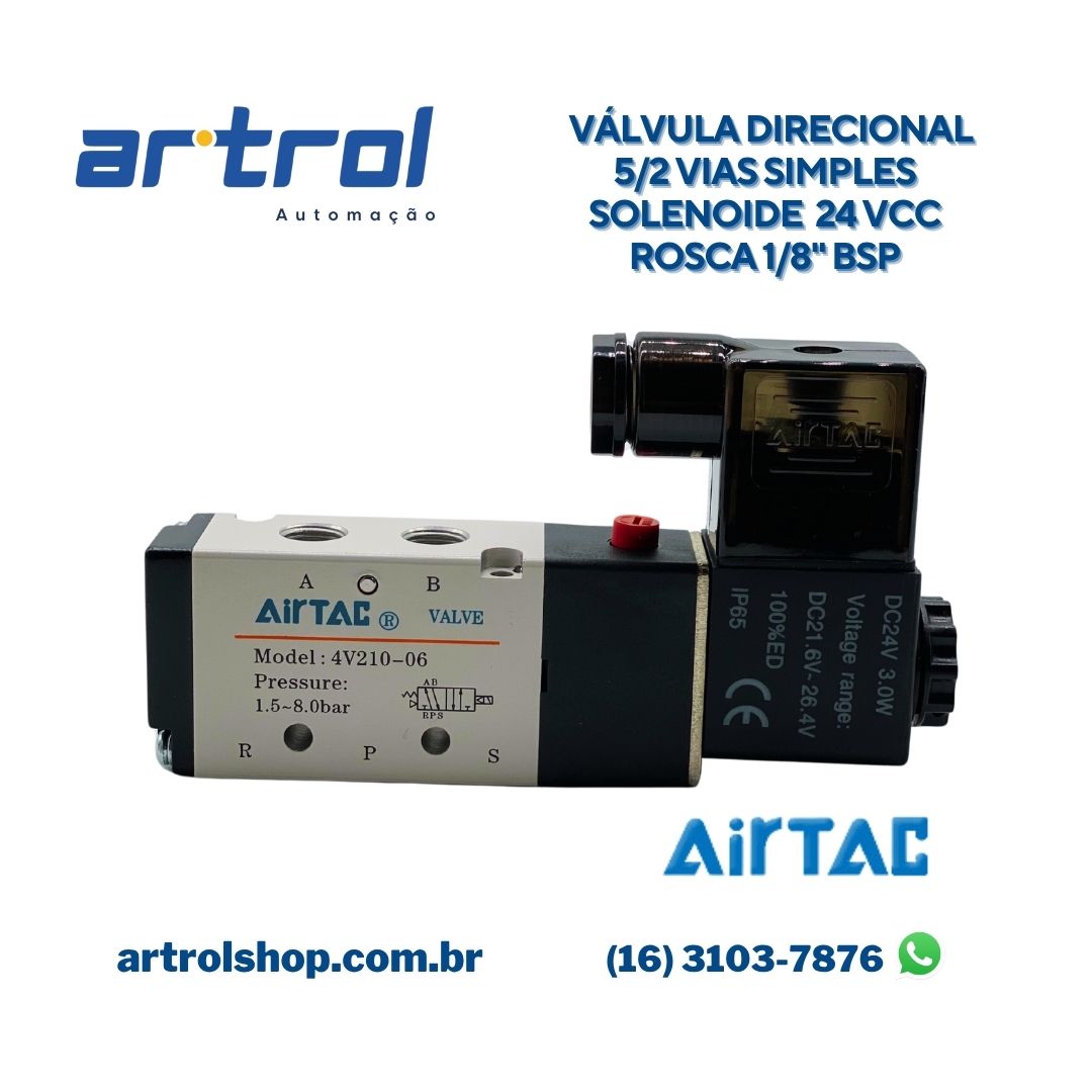 Válvula simples solenoide 1/8